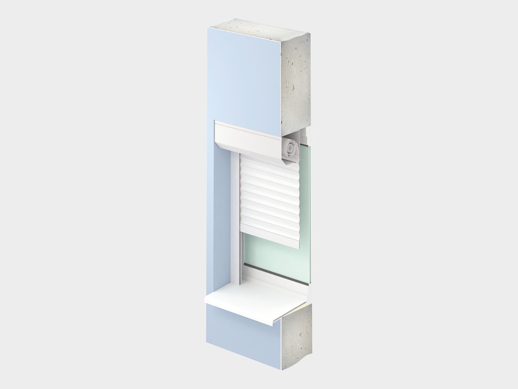 O‘rnatilgan montaj, quti tashqarida. O‘rnatilgan montaj barcha ro‘llik eshik elementlarini deraza yoki eshik ochilishidagi nişaga joylashtirish imkonini beradi. O‘rnatilgan usulda eshik va derazalar o‘z o‘rniga qarama-qarshi tomonga ochilishi kerak.